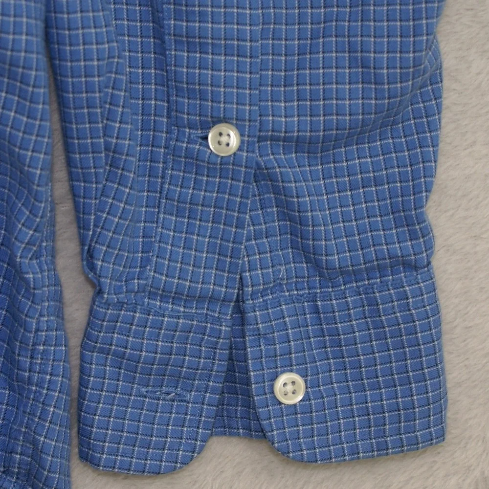 Polo Ralph Lauren Blake Mens Large Blue Check Cotton Button Down Shirt L Pony